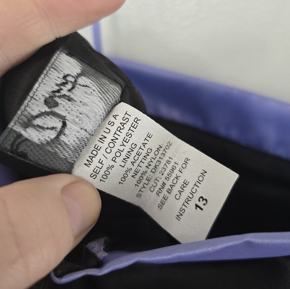 Prom Dress Maxi Gown Purple Black Bead Y2K Floral Delvt Sz 13 Fairy FLAWS - Picture 13 of 13